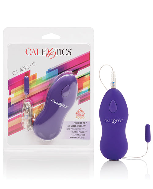 California Exotic Novelties Whisper Micro Bullet, Self-Heating, 2-Speed - Purple
