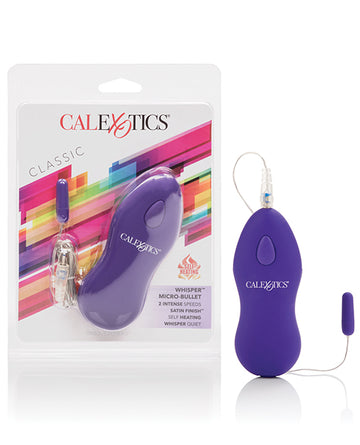 California Exotic Novelties Whisper Micro Bullet, Self-Heating, 2-Speed - Purple