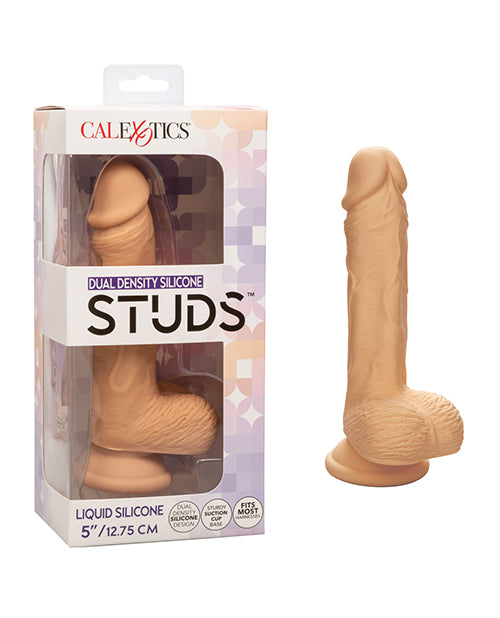 CalExotics Studs Dual Density Silicone Dildo, 5-inch with Suction Cup