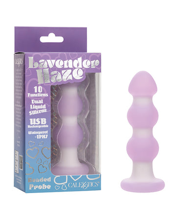 California Exotic Novelties Lavender Haze Beaded Probe, Silicone, IPX7