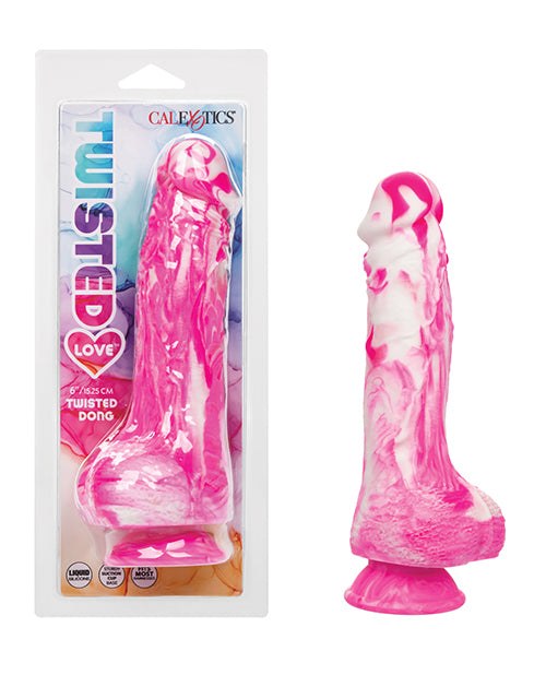 California Exotic Novelties Twisted Love Twisted Silicone Dong, Pink, 5.25" Circ