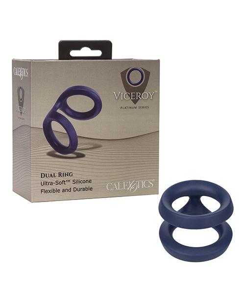 California Exotic Novelties SE-0432-10-3 Viceroy Dual Ring, Blue Silicone