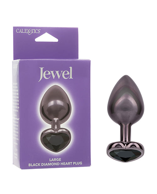 California Exotic Novelties Jewel Large Black Diamond Heart Plug, Zinc Alloy