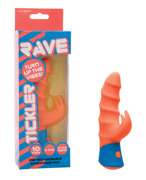 CalExotics Rave Tickler Vibrating Dual Massager, Orange – USB Rechargeable