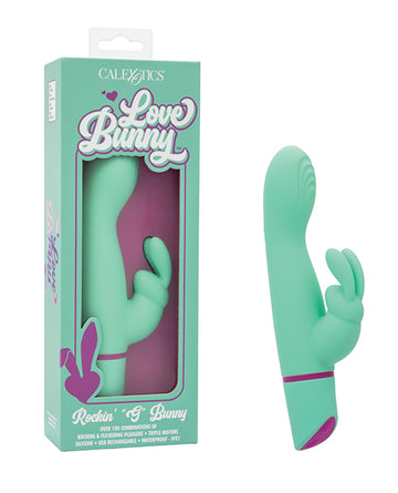 California Exotic Novelties SE-0619-58-3 Love Bunny, Turquoise Rocking Vibrator