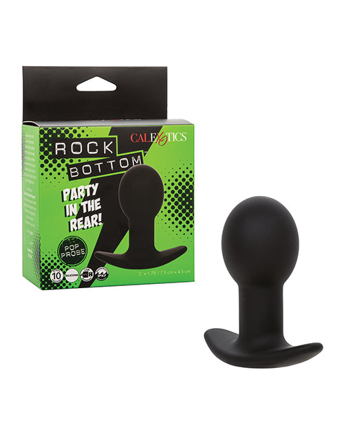 CalExotics Rock Bottom Pop Anal Probe, Black – USB Rechargeable Silicone