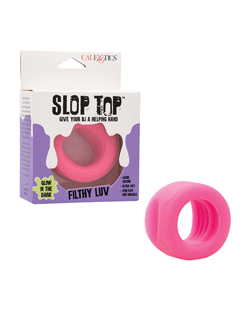 California Exotic Novelties Slop Top™ Filthy Luv Stroker, Glow-in-the-Dark Pink