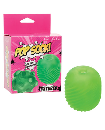 California Exotic Novelties SE-0936-15-3 Pop Sock! Textured Masturbator, Green
