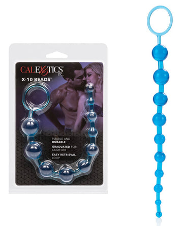 Cal Exotic Novelties SE-1233-12-2 X-10 Beads, Blue, Graduated, Smooth