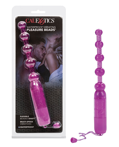 CalExotics Waterproof Vibrating Pleasure Beads, Purple - Multi-Speed