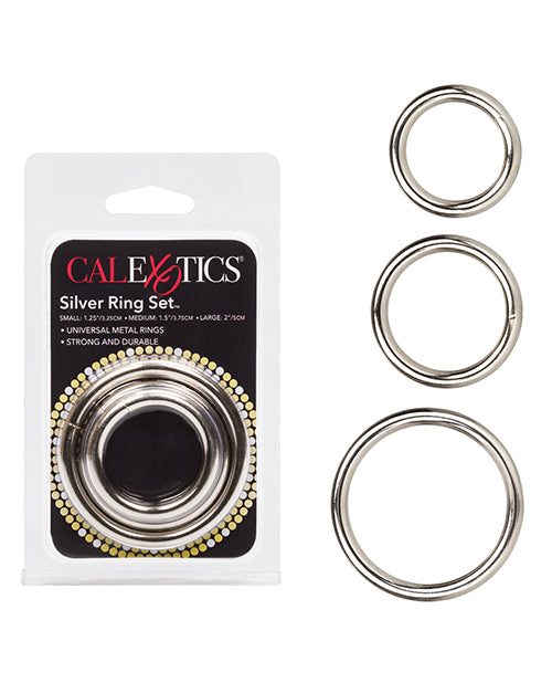 California Exotic Novelties SE-1403-05-2 Silver Ring Set, 3-Piece Steel