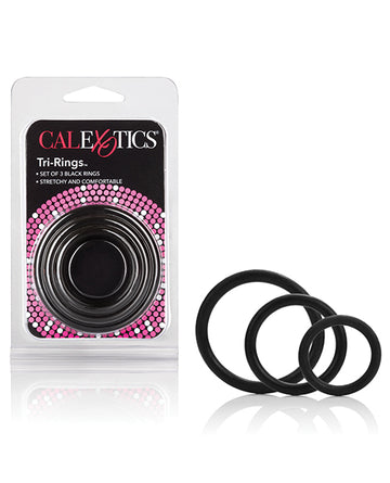 California Exotic Novelties SE-1421-03-2 Tri-Rings, Black, 3 Sizes