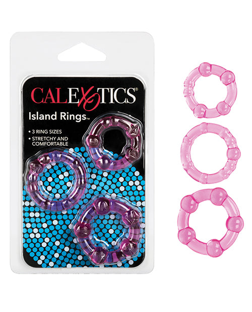 California Exotic Novelties SE-1429-04-2 Island Rings, Pink TPR Trio
