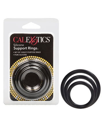 California Exotic Novelties SE-1455-25-2 Silicone Support Rings, Black, Set of 3