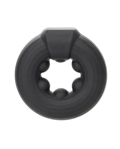 California Exotic Novelties Alpha Beaded Silicone Ring - Black