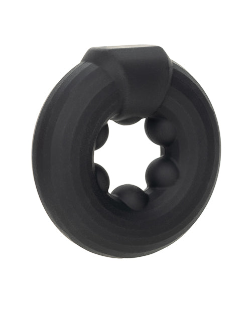 California Exotic Novelties Alpha Beaded Silicone Ring - Black