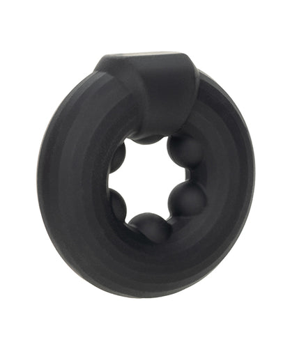 California Exotic Novelties Alpha Beaded Silicone Ring - Black