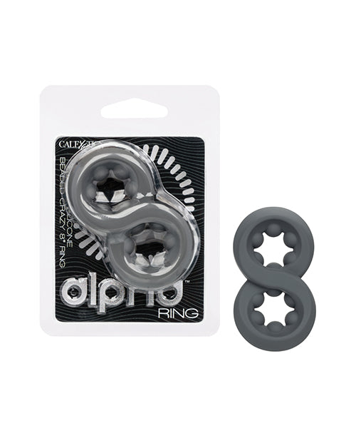 California Exotic Novelties Alpha Liquid Silicone Beaded Crazy 8 Ring, Grey