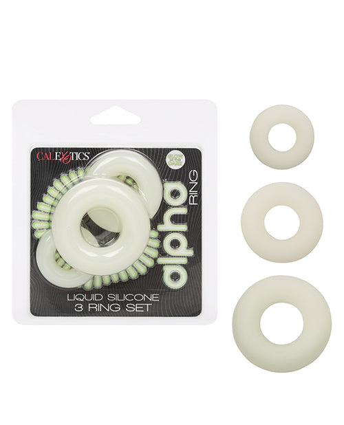 California Exotic Novelties SE-1492-33-2 Alpha Glow Silicone Cock Ring Set, 3pc