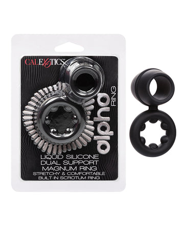 California Exotic Novelties SE-1492-50-2 Alpha Dual Magnum Ring, Black