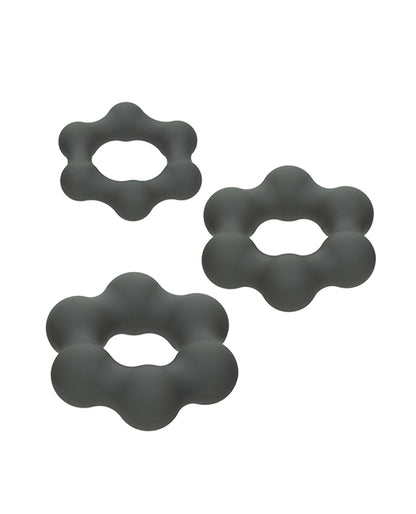 California Exotic Novelties Alpha Silicone 3-Ring Endurance Set, Grey