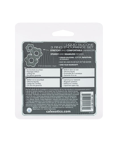 California Exotic Novelties Alpha Silicone 3-Ring Endurance Set, Grey