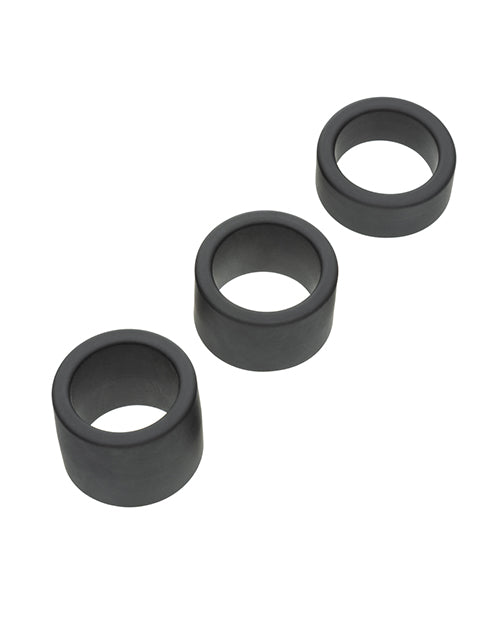 California Exotic Novelties Alpha Liquid Silicone Stamina Ring Set, Black, 3 Rings