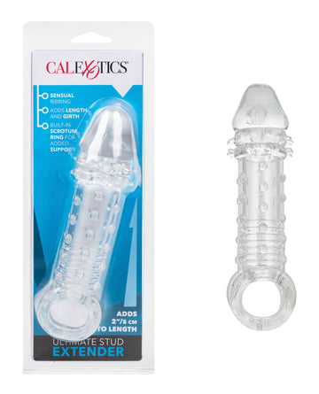 California Exotic Novelties SE-1625-40-2 Ultimate Stud Extender - Clear - Ribbed