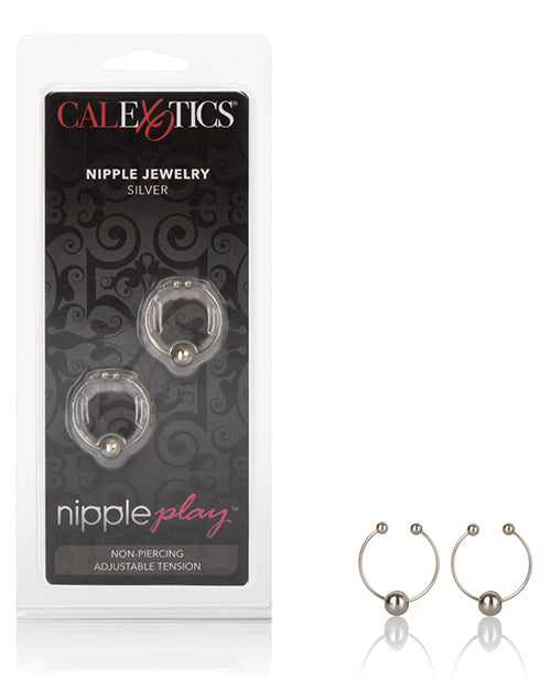California Exotic Novelties SE-2630 Vibrating Nipple Rings, Silver, 1.2/3 cm