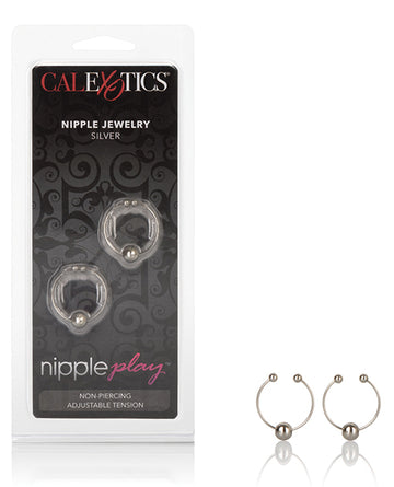California Exotic Novelties SE-2630 Vibrating Nipple Rings, Silver, 1.2/3 cm