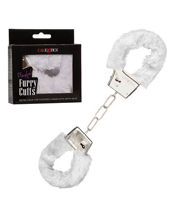 California Exotic Novelties SE-2651-15-3 Playful Furry Cuffs, White Faux Fur