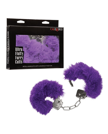 California Exotic Novelties Ultra Fluffy Furry Cuffs, Purple, Lockable