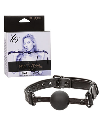 California Exotic Novelties Nocturnal Collection Silicone Ball Gag, Black