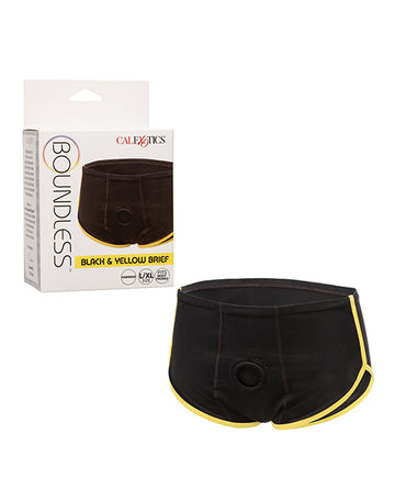 CalExotics Boundless Boxer Brief Harness, Black/Yellow L/XL