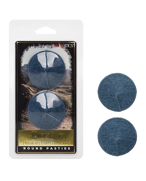 California Exotic Novelties SE-2708-05-2 Ride 'Em Denim Round Pasties, Blue