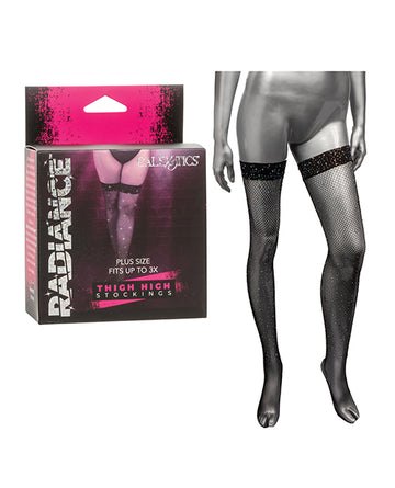 California Exotic Novelties Radiance Plus Size Thigh High Stockings, Black