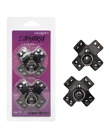 California Exotic Novelties Euphoria Collection O-Ring Pasties, Black, Reusable