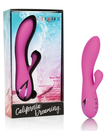 California Exotic Novelties Malibu Minx Rechargeable Rabbit Massager, Pink