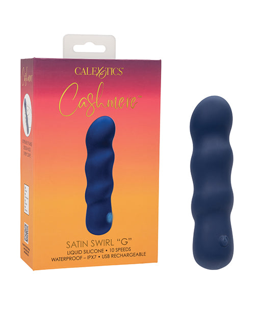 California Exotic Novelties Cashmere Satin Swirl G-Spot Vibrator, Navy Silicone