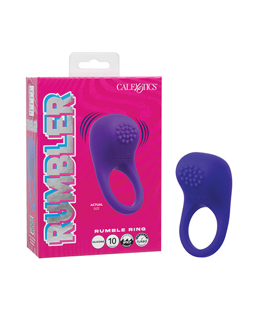 California Exotic Novelties Rumbler Rumble Ring Rechargeable Vibrating Ring, Purple Silicone