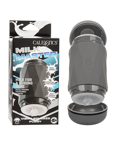 Calexotics Milk Master™ Vibro Squeeze Pussy Stroker, Dual-Ended & Waterproof