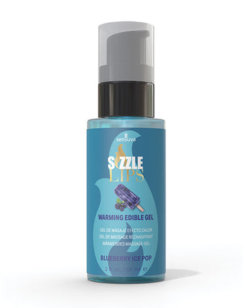 Sensuva VL412 Sizzle Lips Warming Gel, 2 oz Blueberry Ice Pop