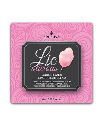 Sensuva VL460 Lic O Licious Oral Delight Cream, Cotton Candy, 6ml