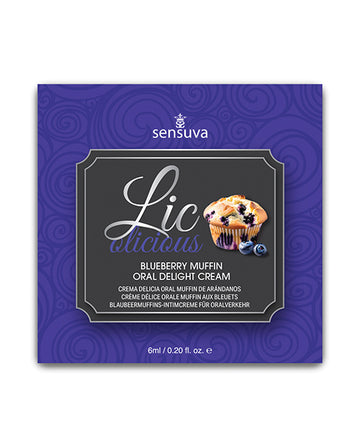 Sensuva VL461 Lic O Licious Oral Delight Cream, Blueberry Muffin, 6ml