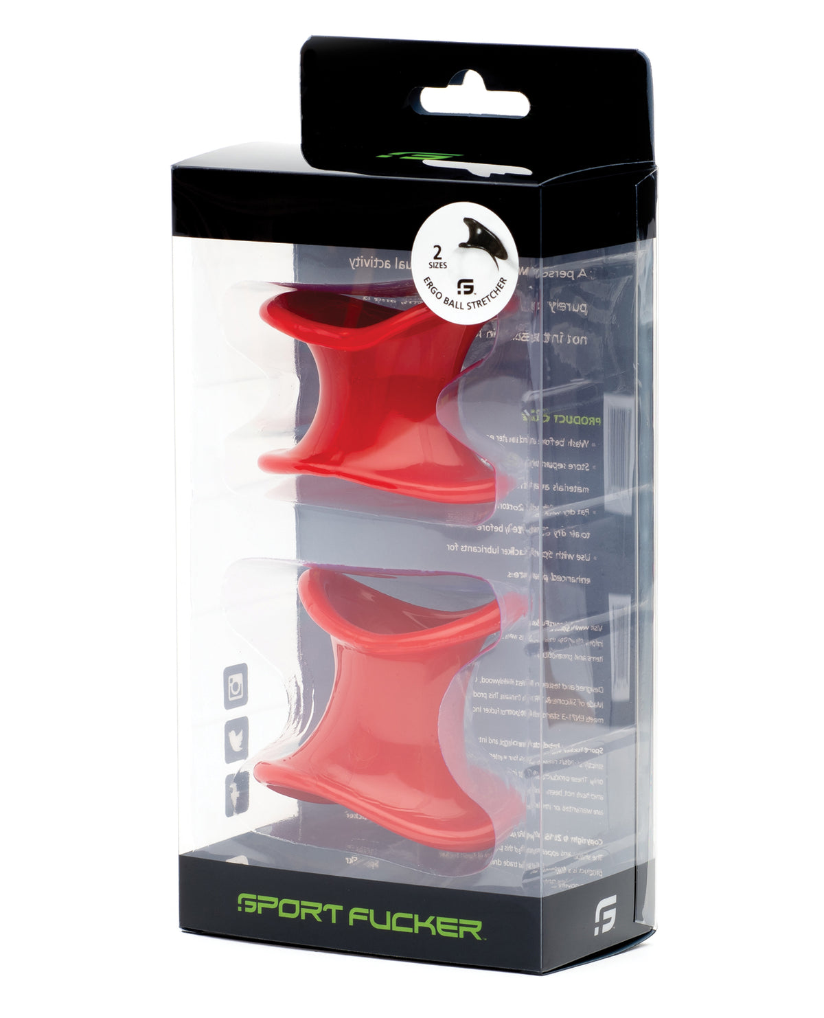 665, Inc Sport Fucker Ergonomic Ball Stretcher Kit, Red, 2 Sizes