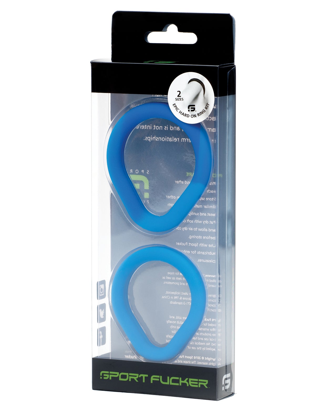 665, Inc Epic Hard On Kit, Dual-Size Pure Silicone Rings – Blue