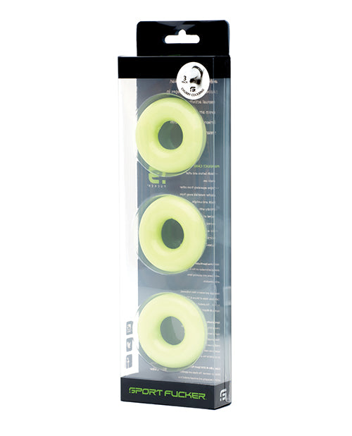 665, Inc 11373 Chubby Cockring Pack, Glow in the Dark TPR (Pack of 3)