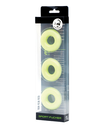 665, Inc 11373 Chubby Cockring Pack, Glow in the Dark TPR (Pack of 3)