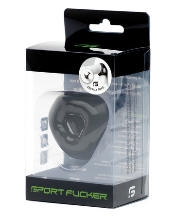 Sport Fucker Energy Ring, Black TPR Multi-Ring for Enhanced Sensation