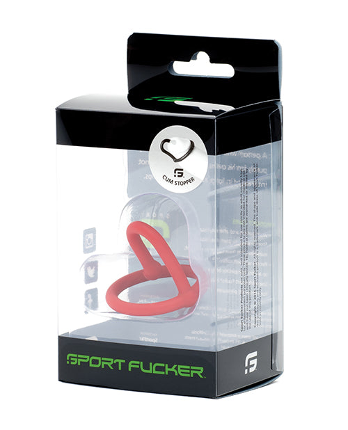665, Inc 12700 Sport Fucker Cum Stopper, Red, Silicone